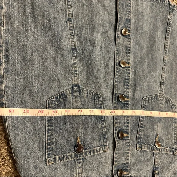 Vintage St. John’s Bay 90’s Denim Button-Front Skirt High Rise Light Wash SZ 27” - Picture 6 of 9